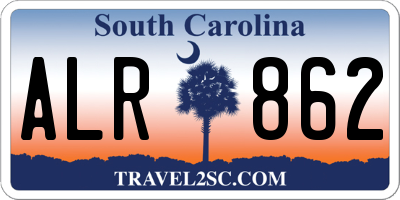 SC license plate ALR862