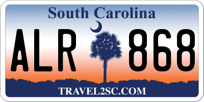 SC license plate ALR868