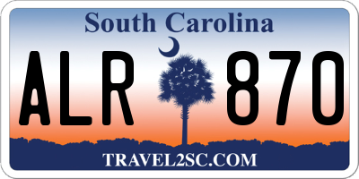 SC license plate ALR870