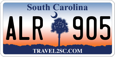 SC license plate ALR905