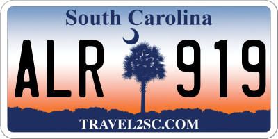 SC license plate ALR919