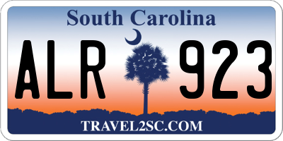 SC license plate ALR923