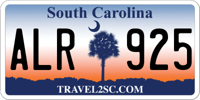 SC license plate ALR925