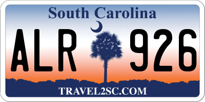 SC license plate ALR926