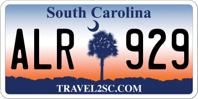 SC license plate ALR929