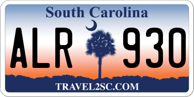 SC license plate ALR930
