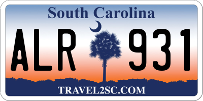 SC license plate ALR931