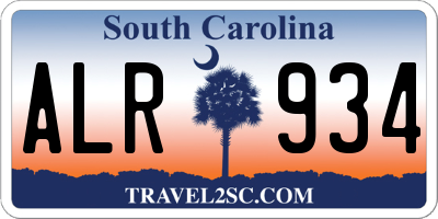 SC license plate ALR934