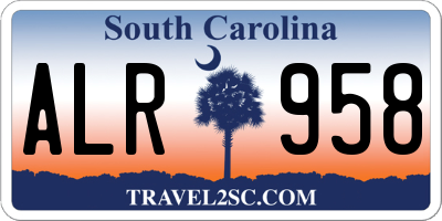 SC license plate ALR958