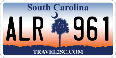 SC license plate ALR961