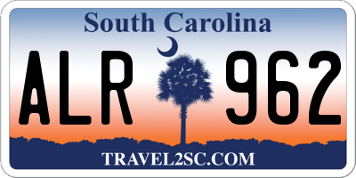 SC license plate ALR962