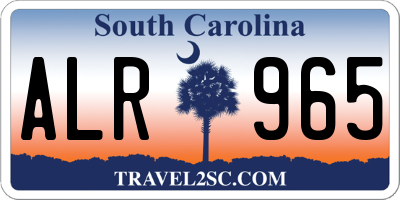 SC license plate ALR965