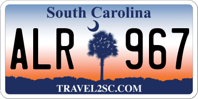 SC license plate ALR967