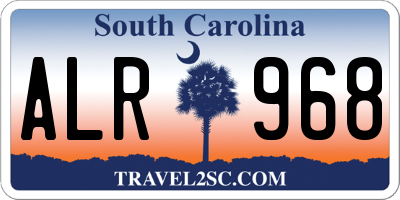 SC license plate ALR968