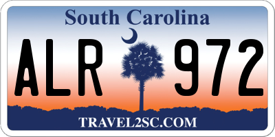 SC license plate ALR972