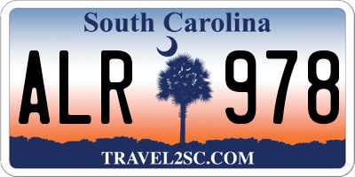 SC license plate ALR978