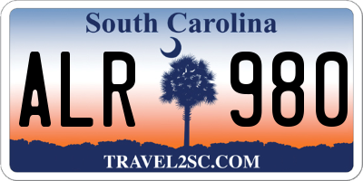 SC license plate ALR980
