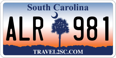 SC license plate ALR981