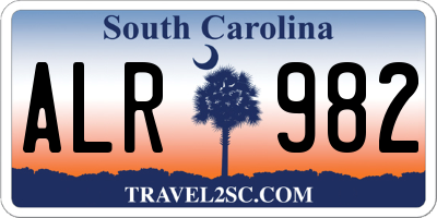 SC license plate ALR982