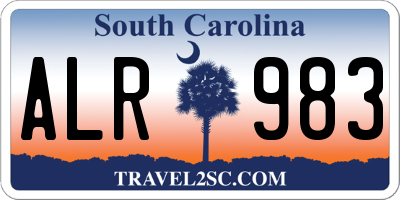 SC license plate ALR983