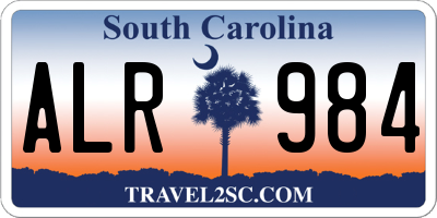 SC license plate ALR984