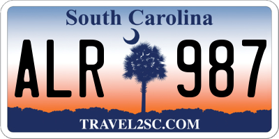 SC license plate ALR987