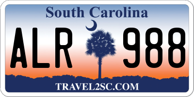 SC license plate ALR988