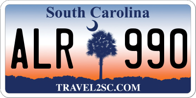 SC license plate ALR990