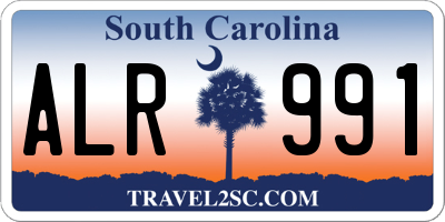 SC license plate ALR991