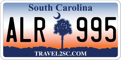 SC license plate ALR995