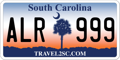 SC license plate ALR999