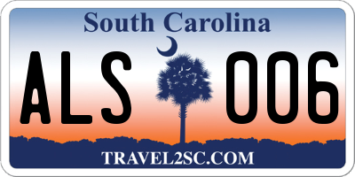 SC license plate ALS006
