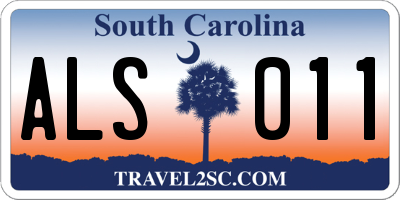 SC license plate ALS011