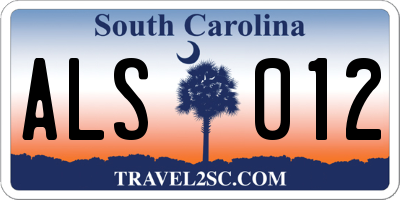 SC license plate ALS012