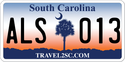 SC license plate ALS013