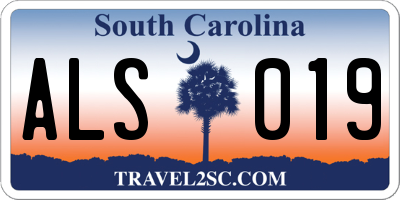 SC license plate ALS019