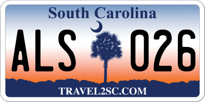 SC license plate ALS026