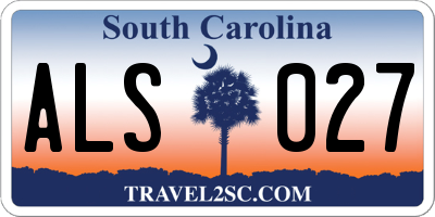 SC license plate ALS027