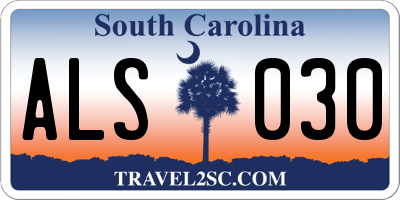SC license plate ALS030