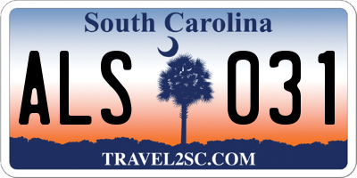 SC license plate ALS031