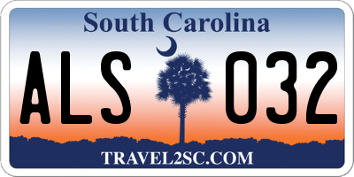 SC license plate ALS032