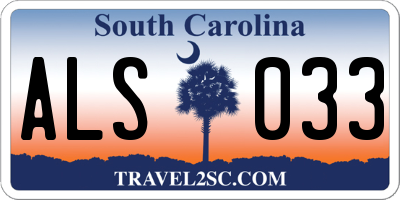 SC license plate ALS033