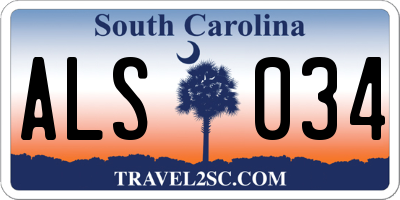 SC license plate ALS034