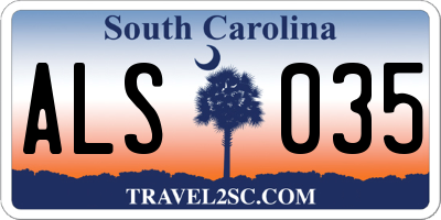 SC license plate ALS035