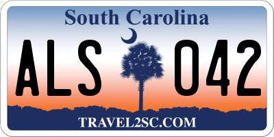 SC license plate ALS042