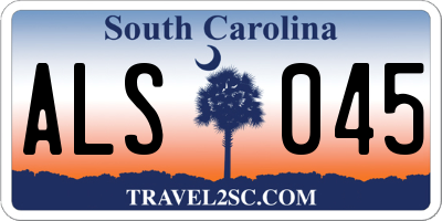 SC license plate ALS045