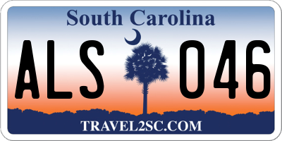SC license plate ALS046