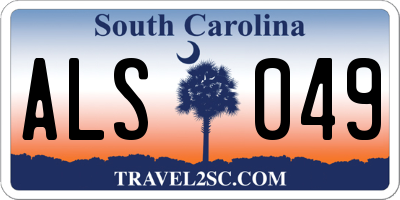 SC license plate ALS049