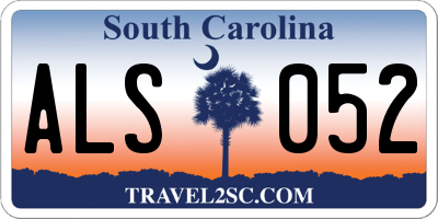 SC license plate ALS052