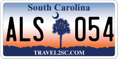 SC license plate ALS054